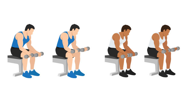 front and reverse wrist curls