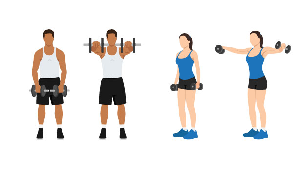 front and lateral side raises